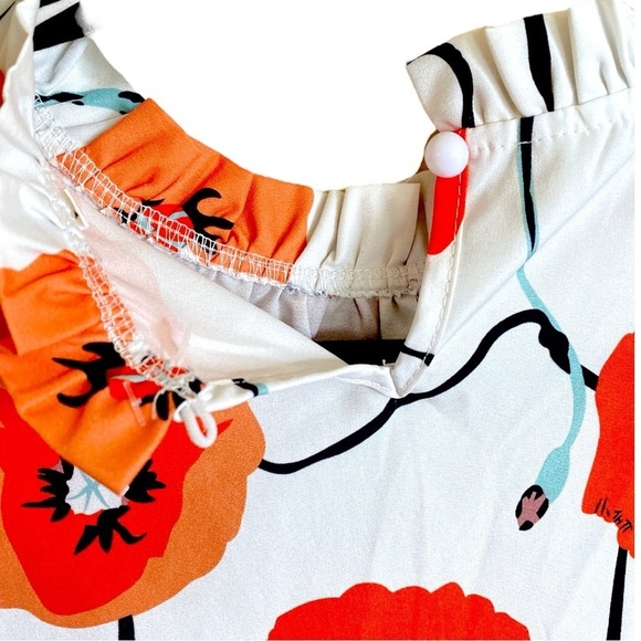 Women’s Floral Print Women's High Neck Top Long Sleeve Size PTP 22 x Length 24 - Picture 6 of 9